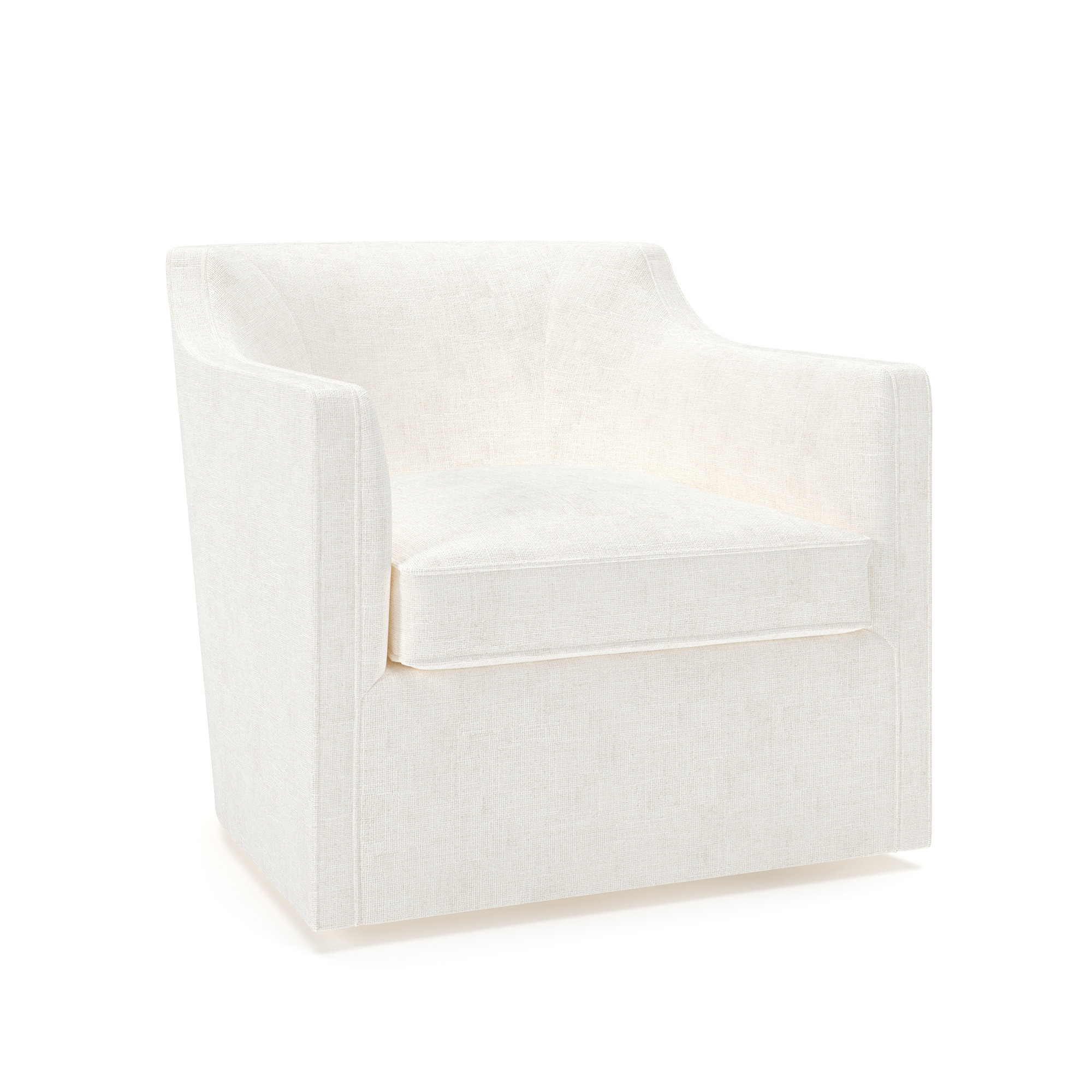 Marietta Upholstered Swivel Armchair, Bevin Natural Linen Blend