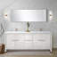 Ensemble de meuble-lavabo double 80 po X P 20 po D, plateau en quartz blanc et robinet en or rose-117980317-117980318