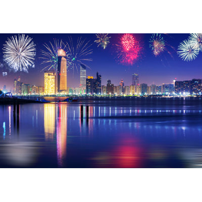 New Year Fireworks by Patryk_Kosmider - Wrapped Canvas Print