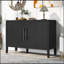 Buffet avec 2 poignées en métal et 2 portes pour le couloir, l'entrée et le salon-1875989060