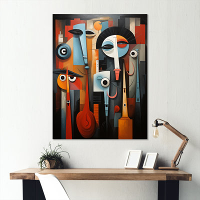 «Music Performance Cubist Portrait IV - Theatre», art mural en métal