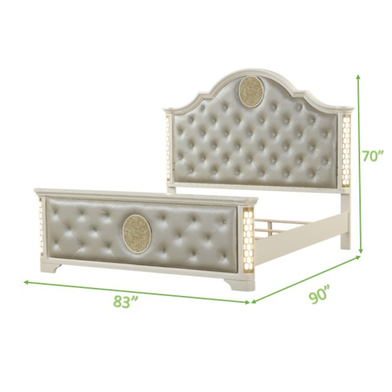 Ensemble de chambre avec meuble-lavabo 5 pièces Devien, Bed; Nightstand; Chest, Très grand