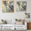 Beige et formes vertes dans la peinture II - reproduction-88534592-88534594