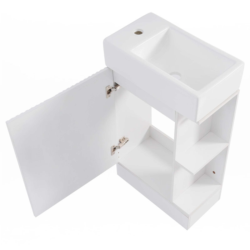Meuble-lavabo 18,6 po avec lavabo, Blanc