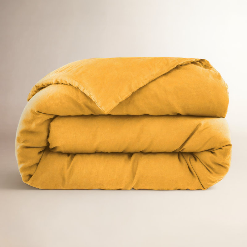 100% French Linen Duvet Cover, Honey, King Duvet Cover