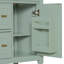 Meuble-lavabo de 24 pouces avec lavabo, armoire en bois massif et panneau de fibres à densité moyenne avec un tiroir rabattable, deux tiroirs standard et une tablette réglable, meuble-lavabo vert autoportant pour le rangement de la salle de bain-852623224