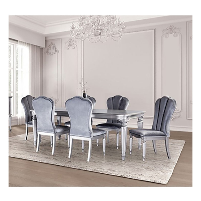Maiow 7-pcs Dining Table Set, Silver