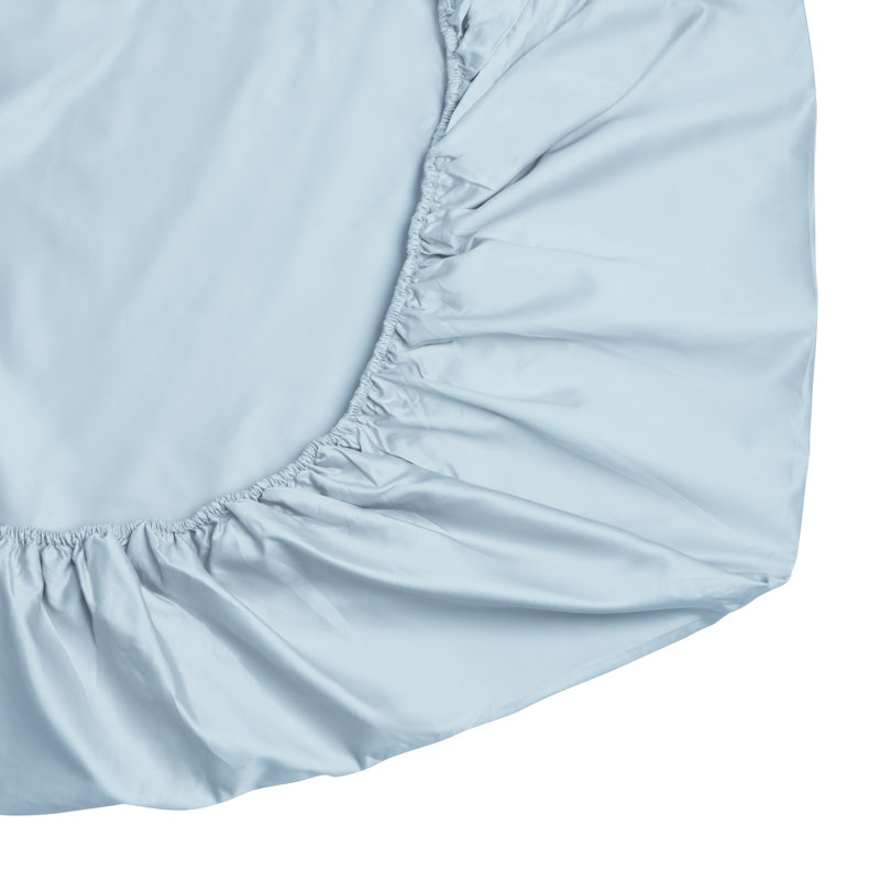 Ensemble de draps 100% coton 500 fils, Bleu poudré, Simple