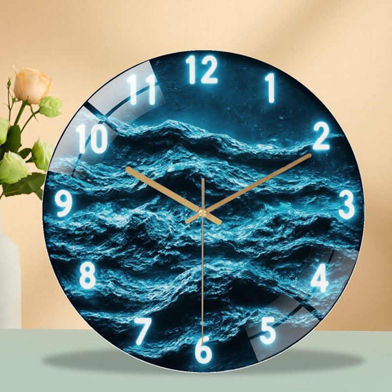 Horloge murale 12 po Glowing Ocean