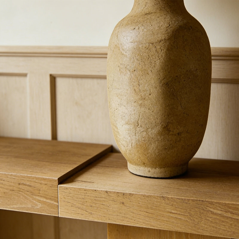 Console campagne rétro, H 31,5 po x l 62,99 po x P 15,75 po, Bois naturel