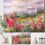 Fleurs printanières multicolores sur fond brumeux - Impression sur toile-55633426-55633432