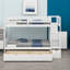 Lit superposé polyvalent avec couchette inférieure convertible, tablettes de rangement intégrées et tiroirs pour des solutions de chambre à coucher peu encombrantes-1238203488