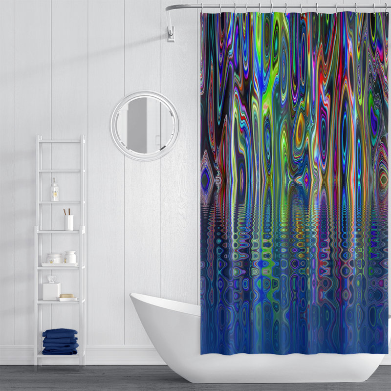 Rideau de douche simple abstrait, H 93 po x l 70 po