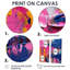 Explosions roses et bleues de couleurs - art mural abstrait-725874143-725874132-725874133