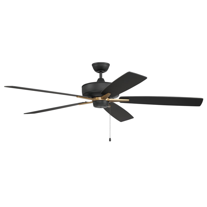 Mullaghboy 60'' Ceiling Fan, Flat Black/Satin Brass