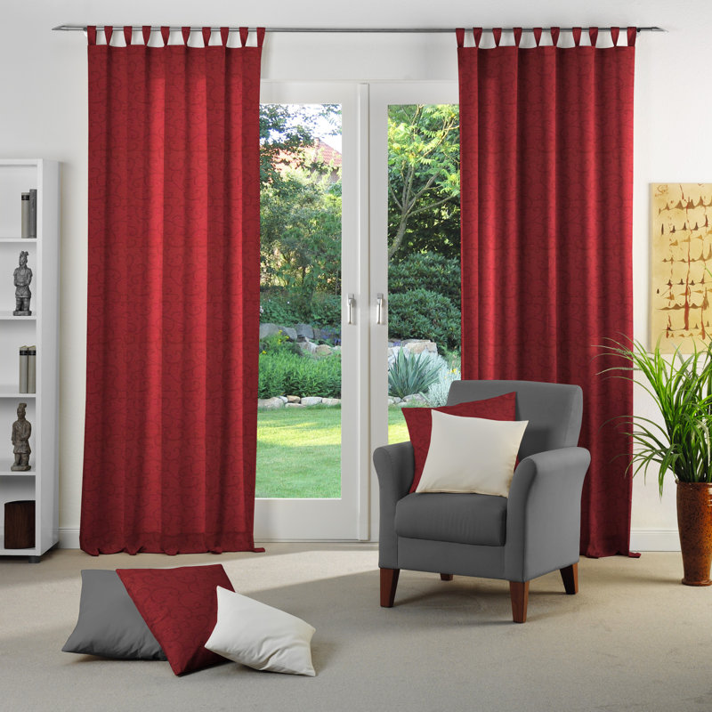 Siglerville Blackout Tab Top Curtain Panel, 132 W x 245 D cm, Red
