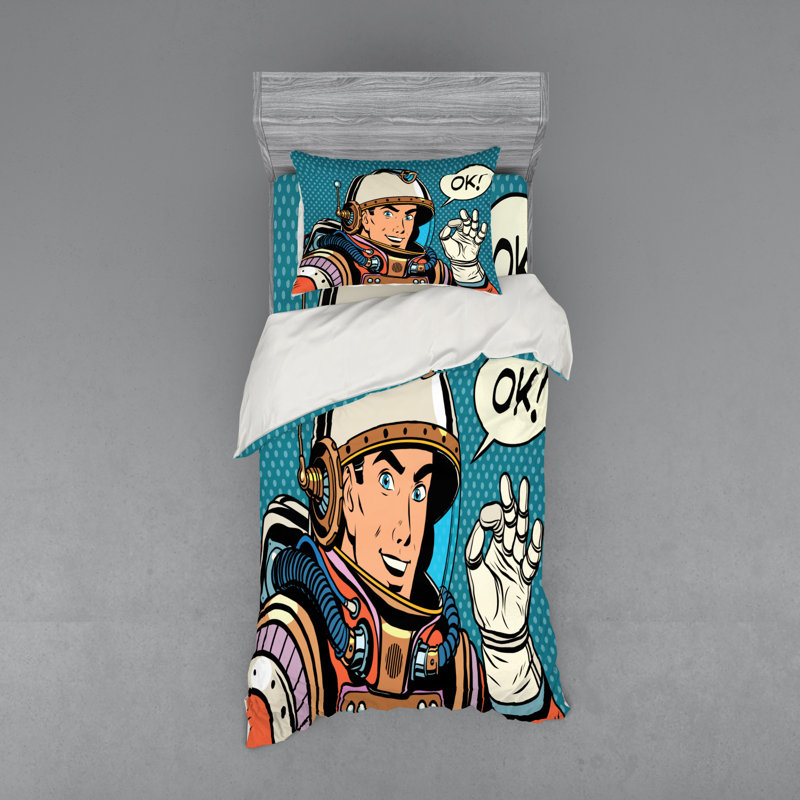 Ensemble de housse de couette astronaute, Housse de couette simple + 6 pièces supplémentai