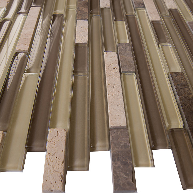 Horizon Random Sized Stone Linear Mosaic Wall & Floor Tile, Chocolate