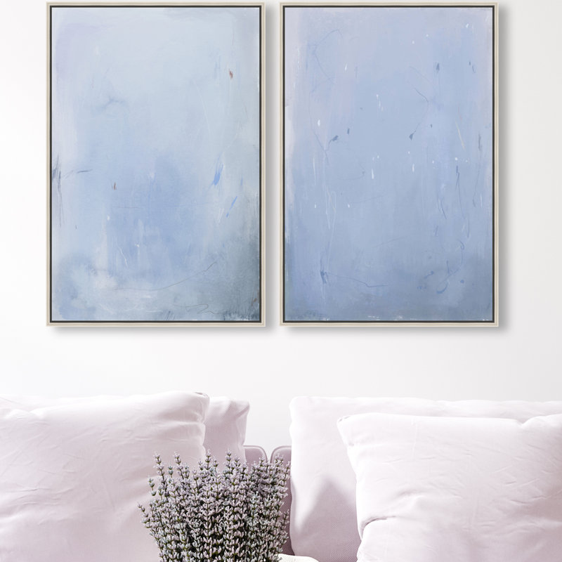 Calm Waters Set by Oliver Gal, 17"H x 25"W, Silver Floater Frame