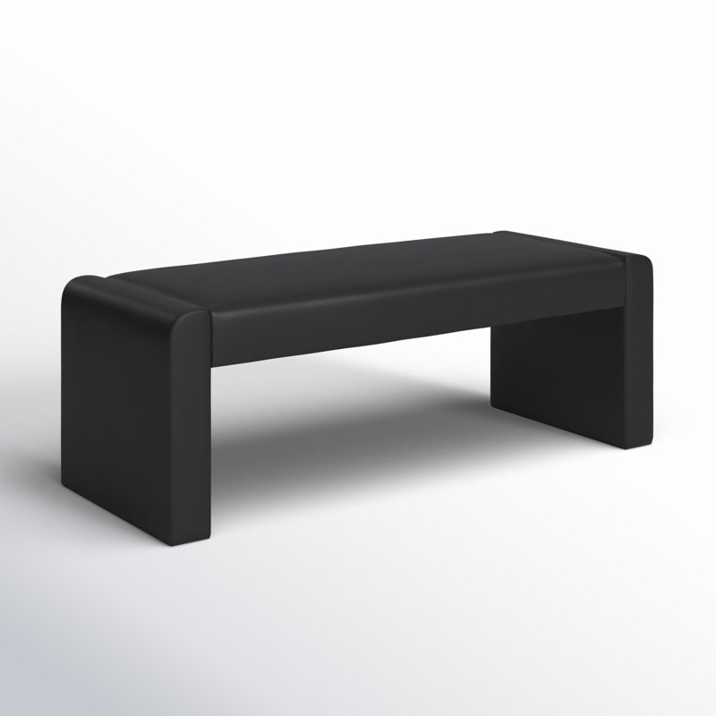 Banc rembourré Wagenen, Similicuir noir