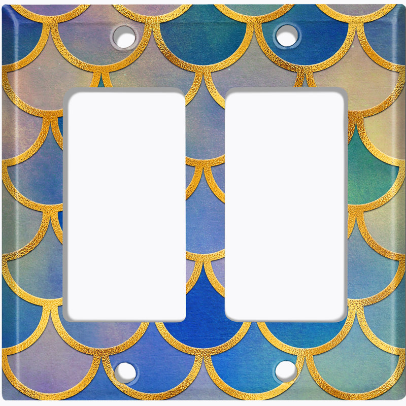 Plaque murale décorative Mermaid, Bleu/jaune