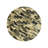 Hedda Art Deco 23.5" Round Pedestal Drink Table, Gold Iron Candlestick Accent Table with Yellow and Black Mosaic Top and Cylinder Base