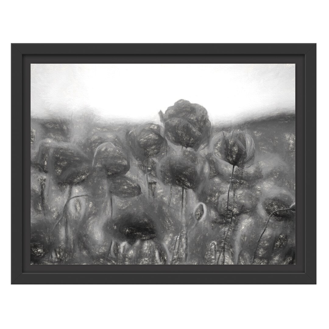 Gerahmtes Wandbild Feuriger Mohn Kunst