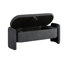 Banc de rangement ovale en tissu molletonné oval avec grand espace de rangement pour le salon, le vestibule et la chambre à coucher, gris foncé