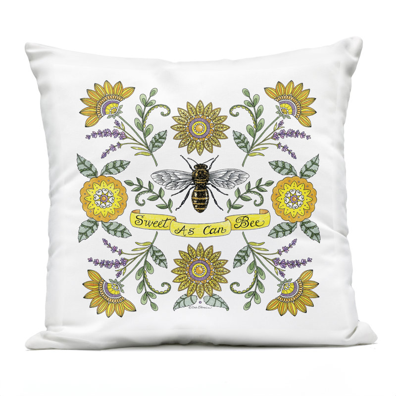 Coussin Bee Humble & True, imprimé par Deb Strain
