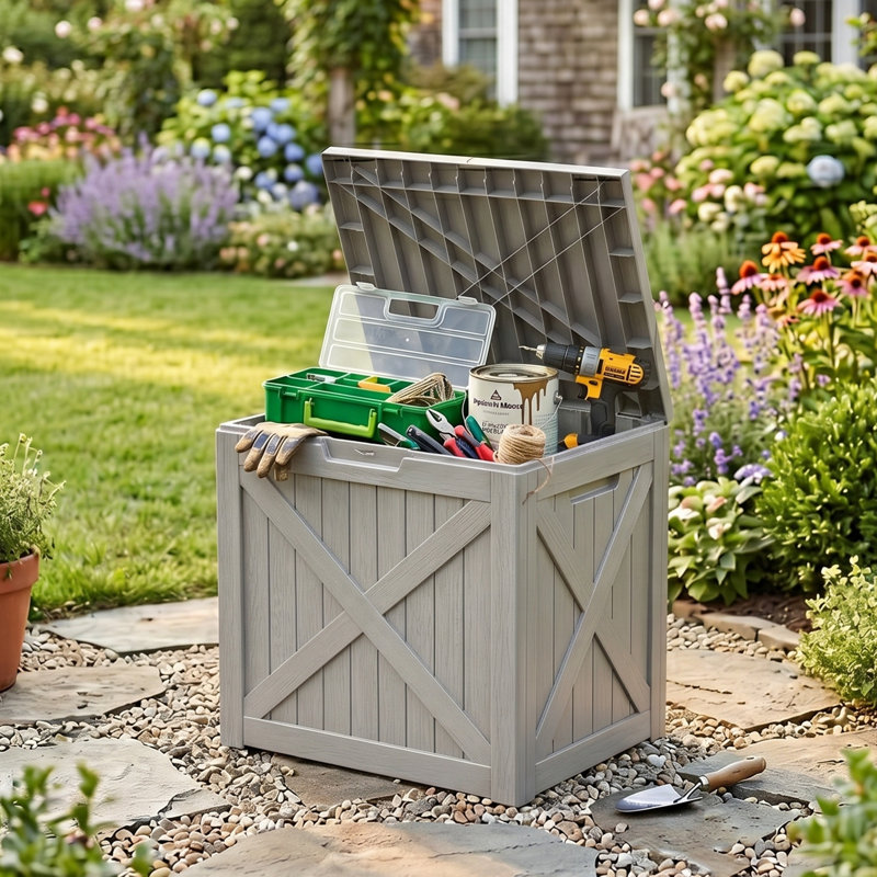 Boîte de rangement pour terrasse 35 po, Boîte de rangement pour patio 35 gallons