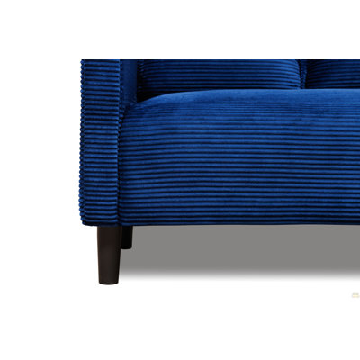 Causeuse de 48 po en velours côtelé avec coussins moelleux, pochette de rangement latérale, panneau en composite robuste et structure en bois massif, éponge à rebond élevé, facile à assembler, idéale pour le salon, un appartement, un dortoir, un bureau.