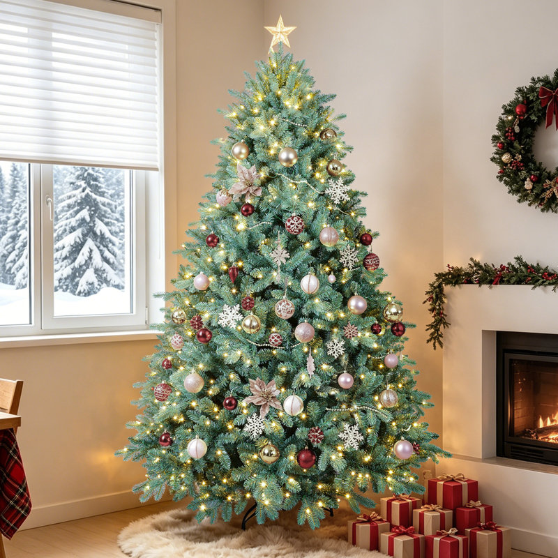 Pre-lit Blue Spruce Artificial Christmas Tree, 7'