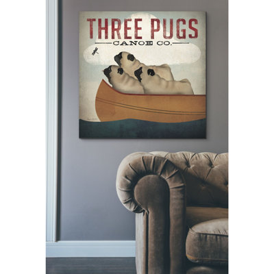 " Three Pugs In A Canoe V " by Ryan Fowler