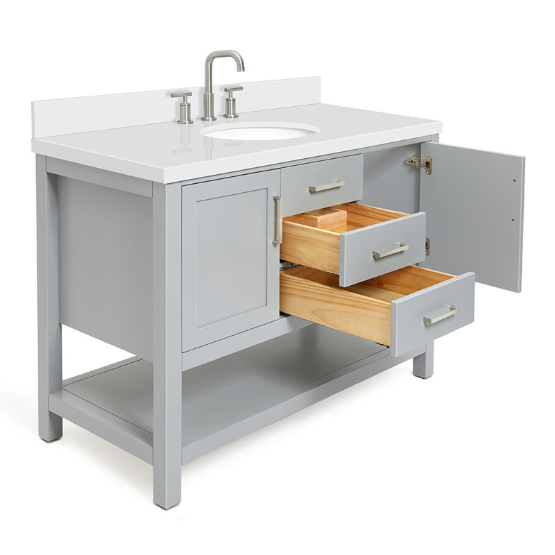 Bayhill 61'' W Single Vanity, Oval, Navy, 61"