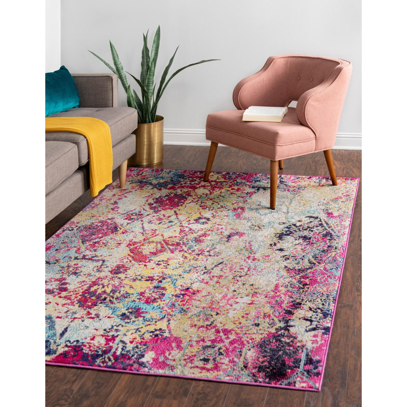 Ector Washable Abstract Indoor Rug, Rectangle 2' x 3'1"