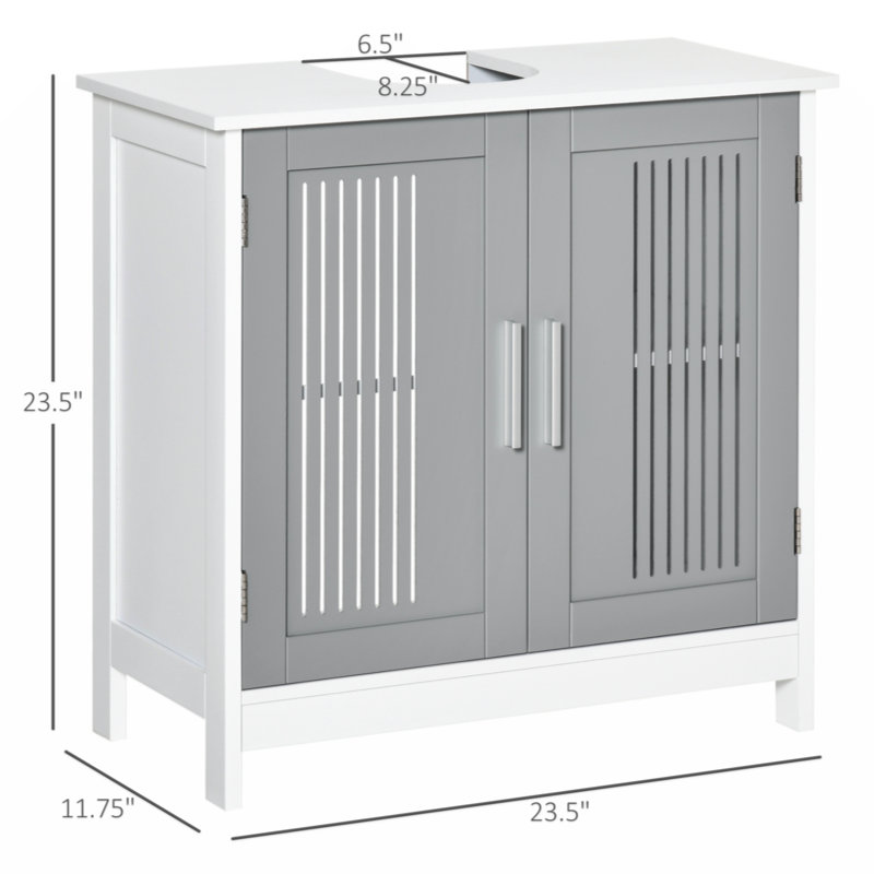 Nylae 23.5'' Bathroom Vanity with Top, White;Gray