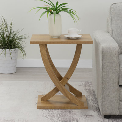 Arbri 22" W Criss-Cross Chairside End Table