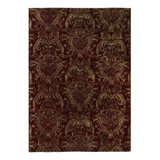 Damask Area Rug in Brown