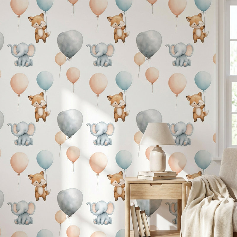 Papier peint fond animal blanc, Peler et coller
