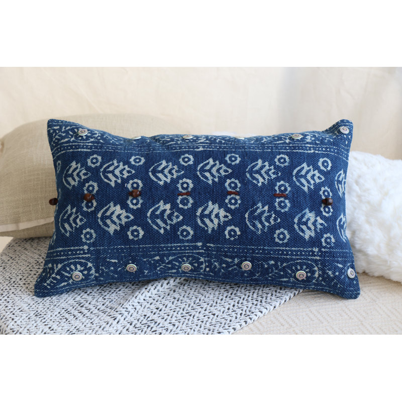 Housse de coussin floral lombaire