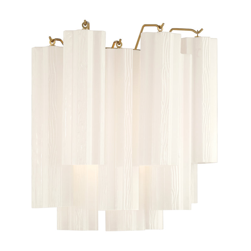 Hardman 2 Light Aged Brass Sconce, Gold, White