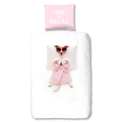 Good Morning Duvet Cover Rela White/Pink