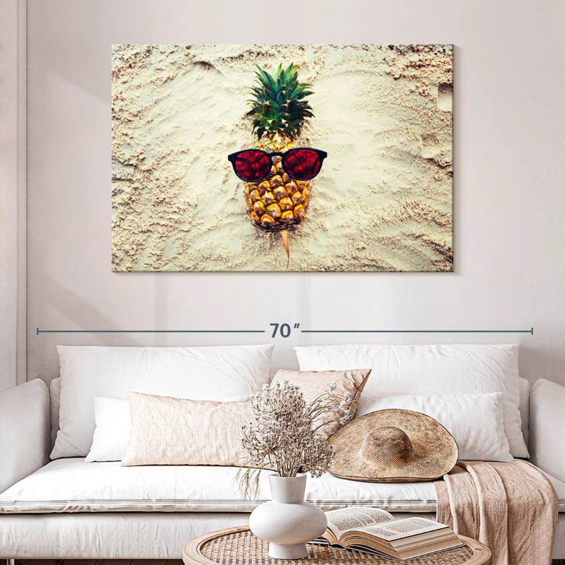 Yarlin Cool Sandy Pineapple, 32" H x 48" W