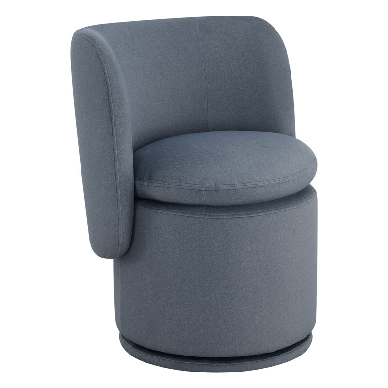Fauteuil demi-tonneau pivotant Adrielle, Polyester tempête