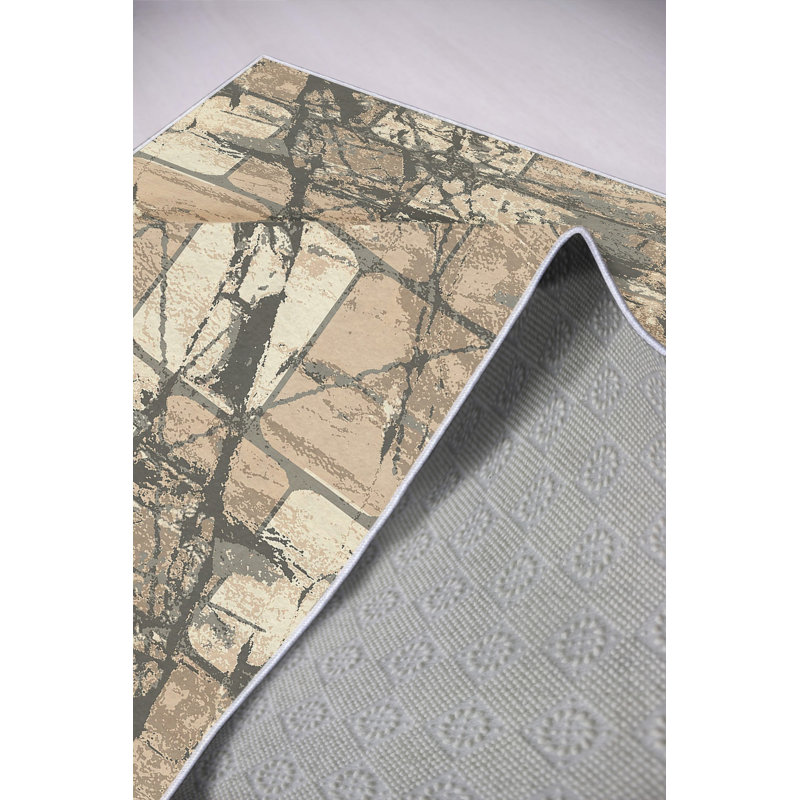Stylish Hall Carpet, 31.5 x 59.1 inches | 100% Polyester, 650 g/m², 0.16 in Pile Height | Antibacterial, Eco-Friendly, Non-Slip PVC Dot Underside | Machine Washable | Elegant Beige, Mink, Anthracite & Grey Design
