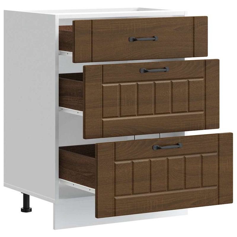 Pieds réglables en bois d'ingénierie vidaXL, Chêne brun, H 32,1 po x l 23,6 po x P 18,1 po