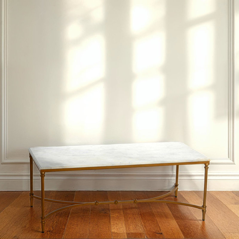 Deverell Marble Top Coffee Table, Gold 
