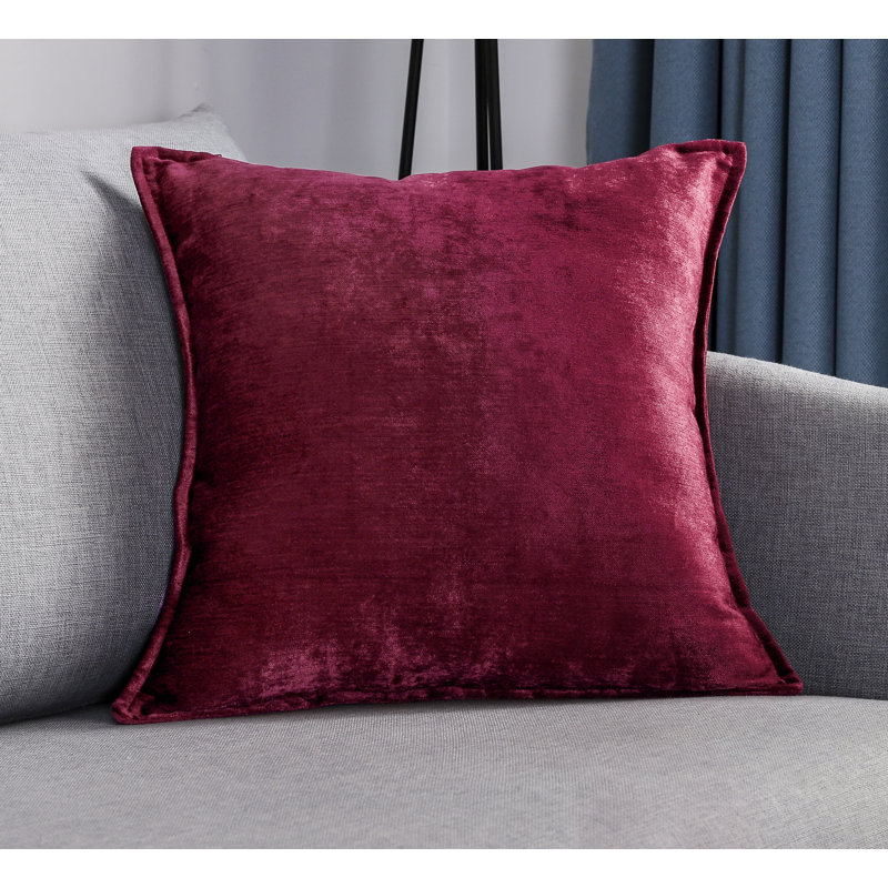 Solid Colour Reversible Throw Pillow, Red
