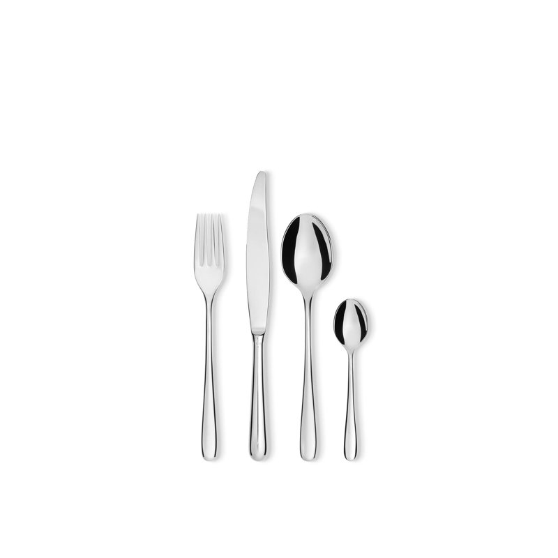 Caccia 16 - Piece Stainless Steel Flatware Set - Service for 4, 4 Prongs fork