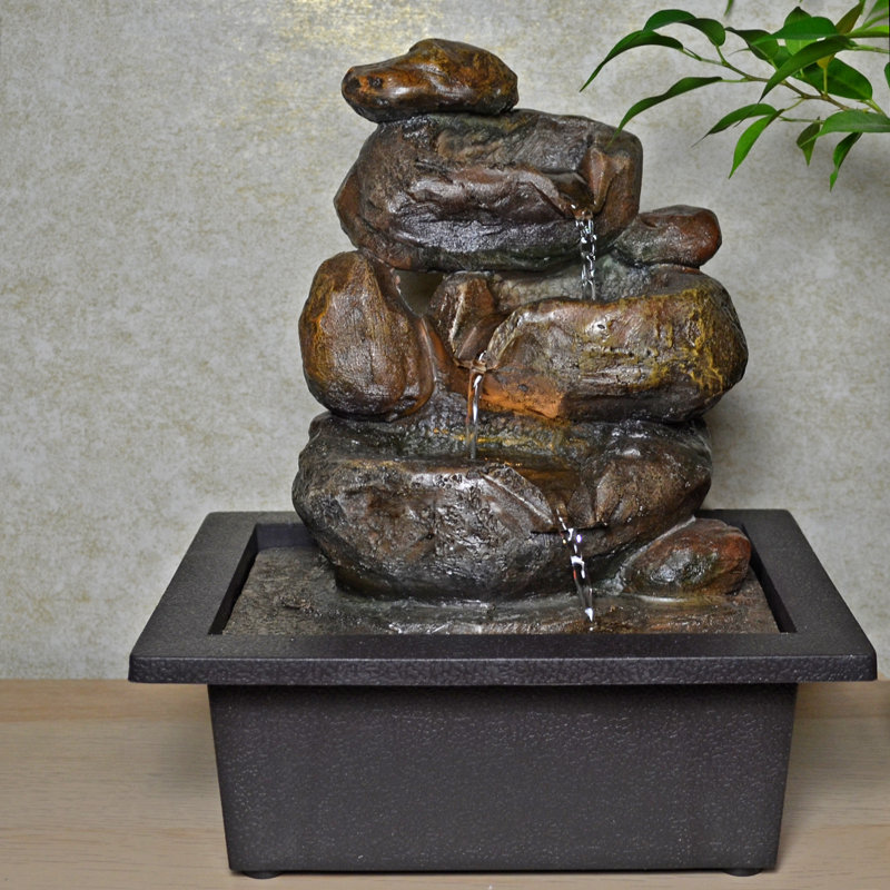 Duncan Weather Resistant Table Top Fountain with Light